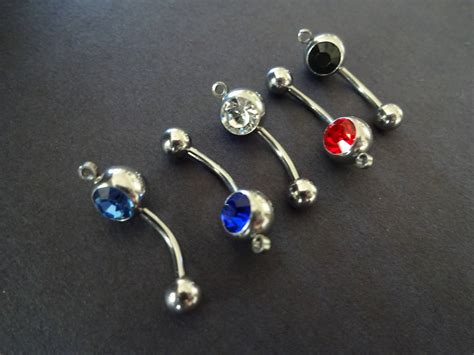 304 Stainless Steel Rhinestone Belly Ring Naval Ring Naval Piercing Color Belly Ring Body