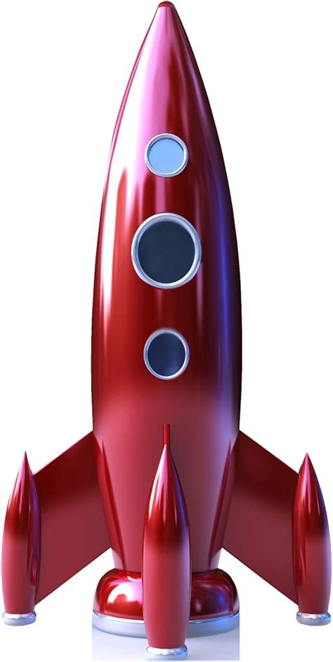 Sp03056 Vintage Retro Red Rocket Ship 1960s Futurism