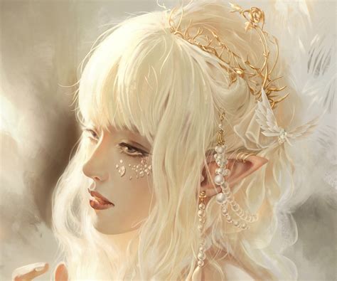 Wallpaper Artwork Fantasy Art Blonde Pointy Ears Face Fantasy Girl X