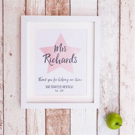 Personalised Thank You Teacher Print By Emilie Rose