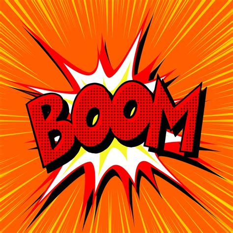 Boom Explosion Comic Book Text Pop Art Pop Art Retro Vector Boom