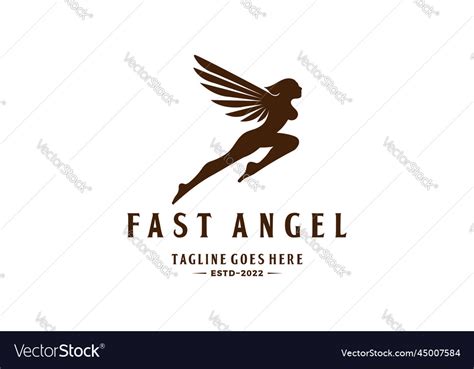 Flying Beauty Sexy Angel Lady Woman Girl Wings Vector Image