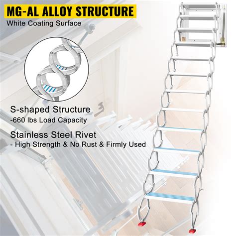 Купить Лестницы 12 Steps Attic Stairs Vevor Wall Mounted Folding Ladder