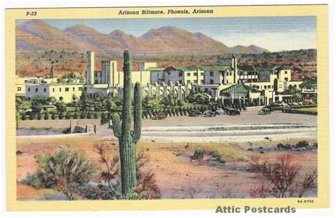 Vintage Linen Postcard Of The Arizona Biltmore Resort And Spa Near