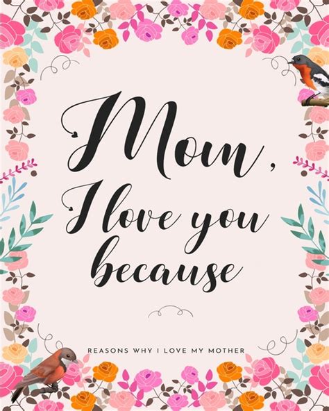 Mom I Love You Because Ts For Mothers 30 Reasons Why I Love My