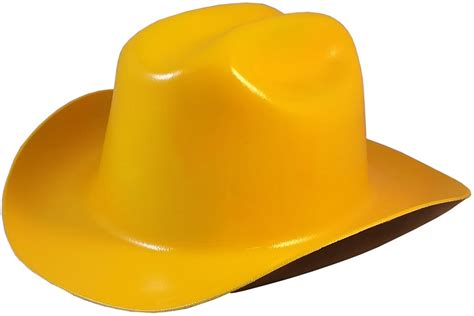 Western Cowboy Hard Hat With Ratchet Suspension Yellow