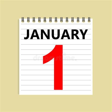 January 1 Calendar Icon Calendar Sheet Stock Vector Illustration Of