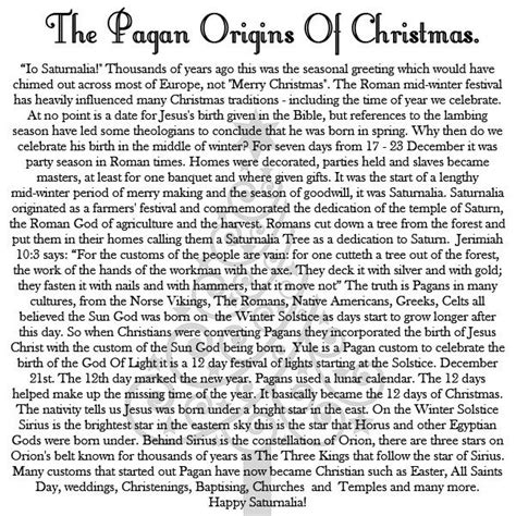 Pagan Origins Of Christmas Origin Of Christmas Pagan Christmas The