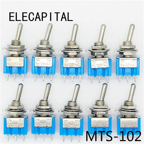 Pc LOT Blue Mini MTS Pin SPDT ON ON A VAC Miniature Toggle Switches