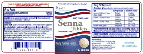 Senna Sennosides 8 6 Mg Tablets Tablet