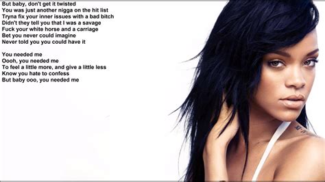 Rihanna Needed Me Lyrics Youtube