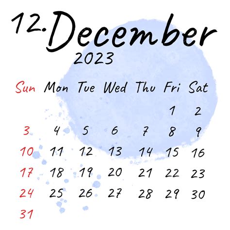 Diciembre De 2023 Calendario Mensual Minimalista Y Estético De Alta