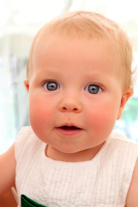 Beautiful Blond Baby Smiling Stock Photo Image Of Cute Elegant 67082448