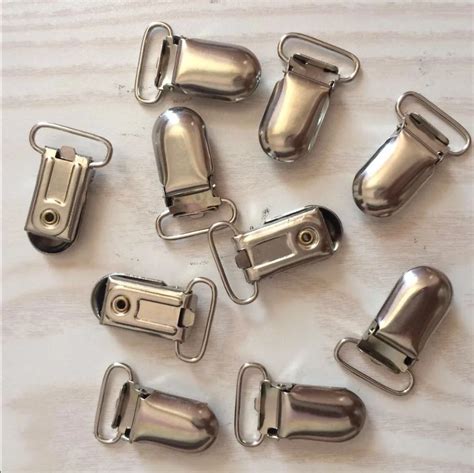 Pacifier Clips Metal Suspender Clips 20mm Silver Metal Garment Clips