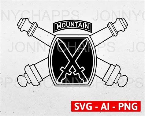 10th Mountain Division Artillery Logo Us Army Crossed Cannons Etsy In