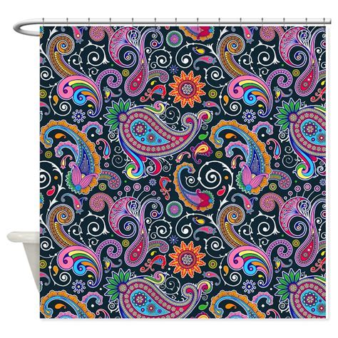 Colorful Paisley Pattern Shower Curtain By Manchesterandbedding
