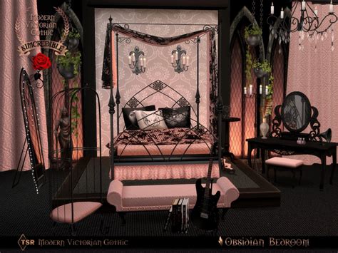 The Sims Resource Modern Victorian Gothic Obsidian Bedroom Vlrengbr