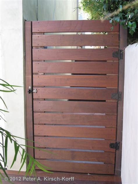 Get inspired by color combination golden gate and create a design. Custom Ironwood Horizontal Access Gate - Play Del Rey / Pacific Palisades, CA | Backyard gates ...