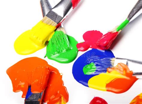 Colorful Paint And Brushes Stock Photo Image Of Colorful 24671124
