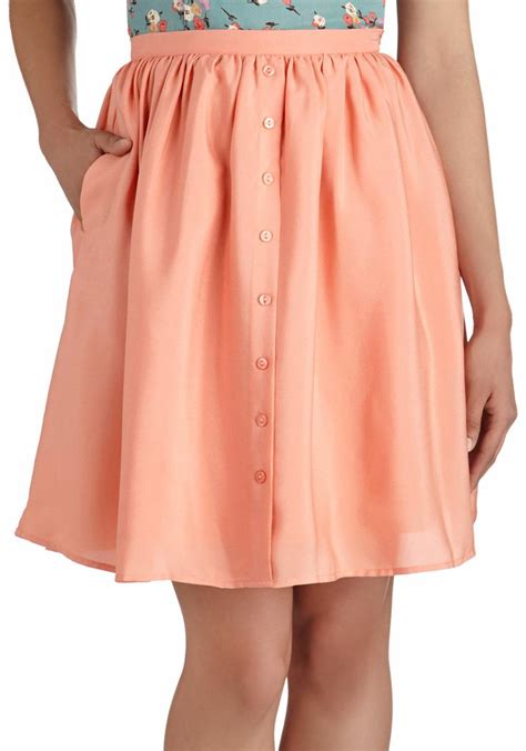 Peach Perfect Skirt Modcloth Peach Skirt Vintage Skirt Simple Outfits