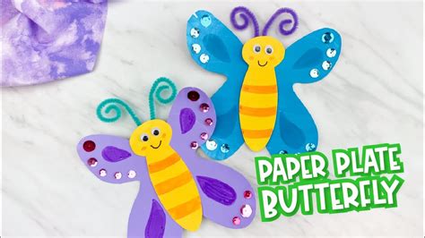 Paper Plate Butterfly Craft For Kids Youtube