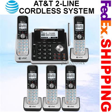 Atandt Tl88102 2 Line Dect 60 Phone System Total Of 5 Cordless Brand