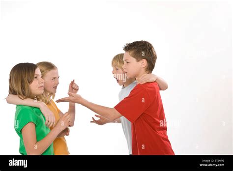 Group Of Children Arguing Stock Photo Royalty Free Image 32160312 Alamy