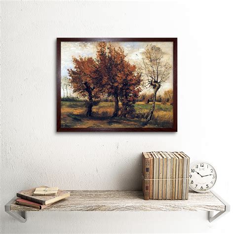 Vincent Van Gogh Autumn Landscape With Four Trees 1885 Painting Framed