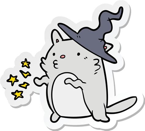 Sticker Of A Cartoon Cat Wizard 8637126 Vector Art At Vecteezy