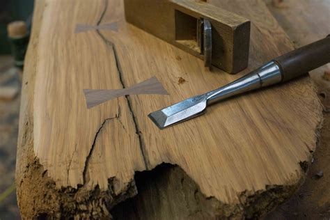 Woodworking Diy Bow Tie Splines Live Edge Furniture The Samurai