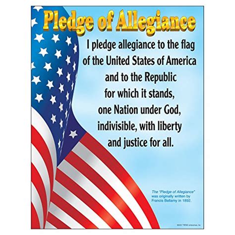 Easy explanation of the pledge of allegiance for kids. Say-It Poster Chart - NEW Pledge to the Christian Flag - Noitila