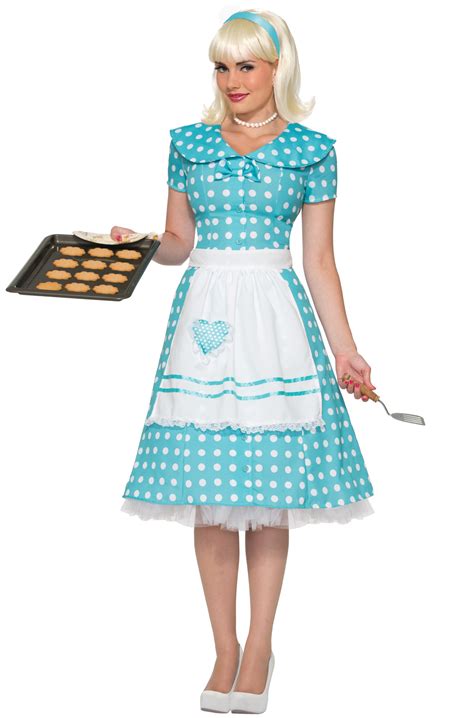 Brand New S Fifties Good Housewife Adult Costume M L Ebay