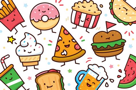 Food Doodle Toolkit In 2020 Food Doodles Cute Food Drawings Cute