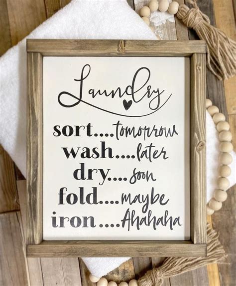 Rustic Farmhouse Style Laundry Room Decor Funny Wall Art Wooden Sign