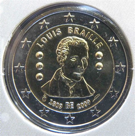 Belgien 2 Euro Münze 200 Geburtstag Von Louis Braille 2009 Euro