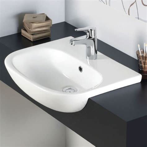 Uk Bathrooms Essentials Lily Semi Recessed Basin 52cm