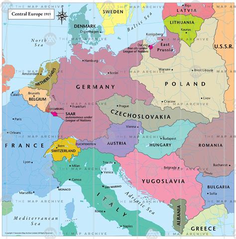 Allied, central, and neutral powers. map-of-europe-in-1914-and-1919 | Download them and print