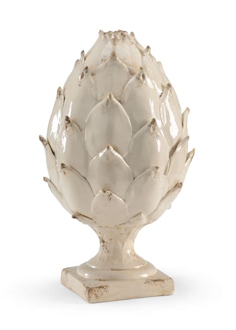Home decor, furniture & kitchenware. Large Antique White Glaze Ceramic Artichoke Statue # ...