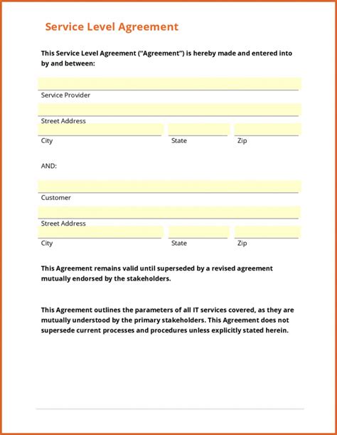 Free Printable Service Contract Forms Free Printable