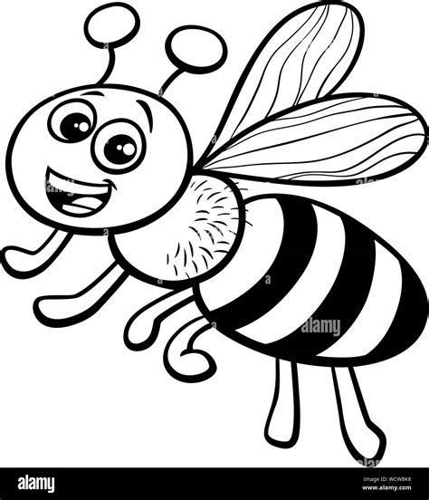 Cartoon Bee Black And White