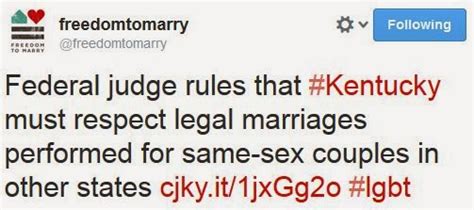 joe my god breaking federal judge rules that kentucky must recognize gay marriages