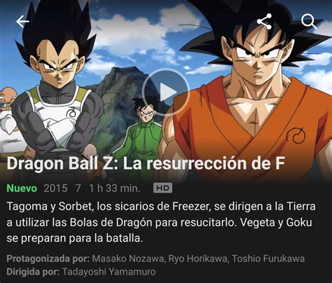 Jan 21, 2020 · the result is a condensed version of dragon ball z that really focuses on the development of its characters, specifically vegeta, gohan, and piccolo, and it's a great way to watch them grow and. Dragon Ball Z: La resurrección de F llega a Netflix España