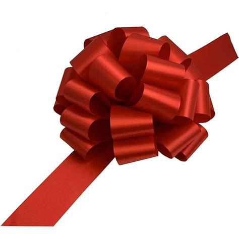 Large Red Ribbon Pull Bows 9 Wide Set Of 6 Christmas T Bows