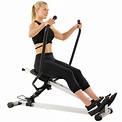 Sunny Health & Fitness Incline Full Motion Rowing Machine Rower with ...