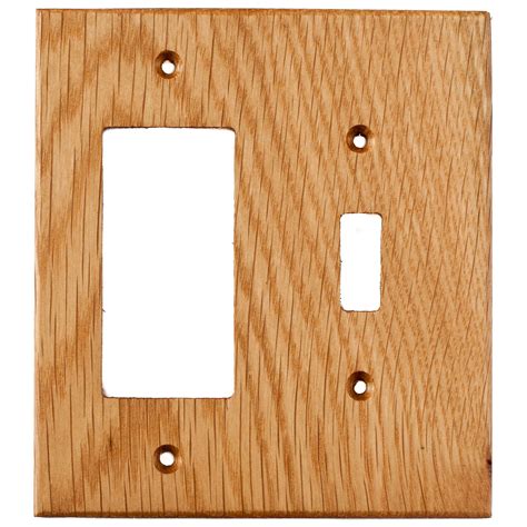 Oak Wood Wall Plate 2 Gang Combo Light Switch Gfci Outlet Cover