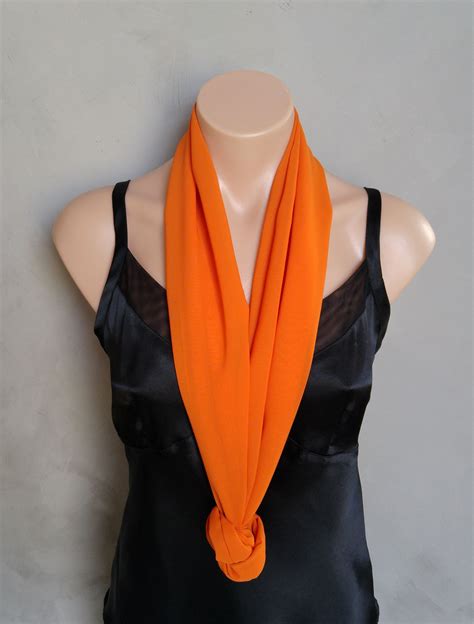Buy Custom Made Orange Chiffon Scarf Made To Order From All Seasons Boutique CustomMade Com