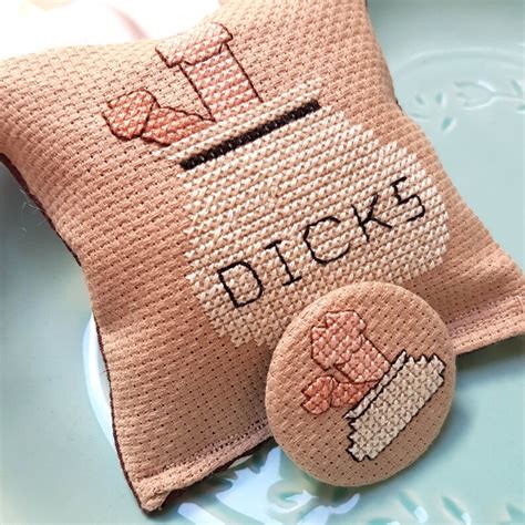 Bag Of Dicks Pin Adult Badge Cross Stitch Accessory Gag Etsy