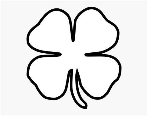 Four Leaf Clover Black And White Clip Art 4 Leaf Clover Drawing Hd