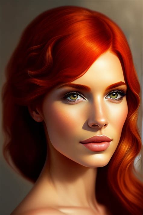 lexica realistic detailed semirealism beautiful gorgeous cute red hair