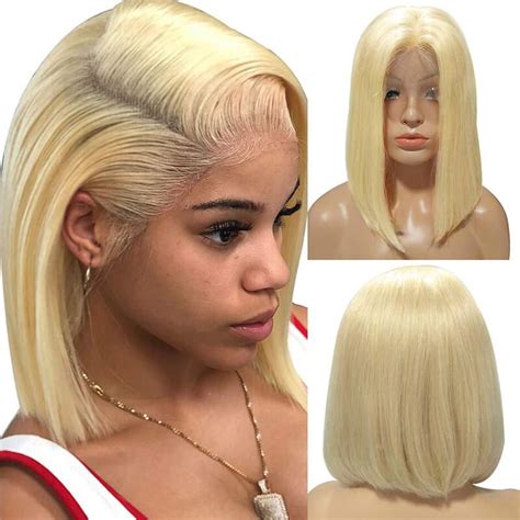 Blonde Straight Bob Wig Human Hair Wigs Blonde Bob Wig Blonde Lace Front Wigs